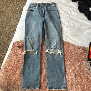 Abercrombie & Fitch The Ankle Straight Ultra High Rise Sz 25/0L